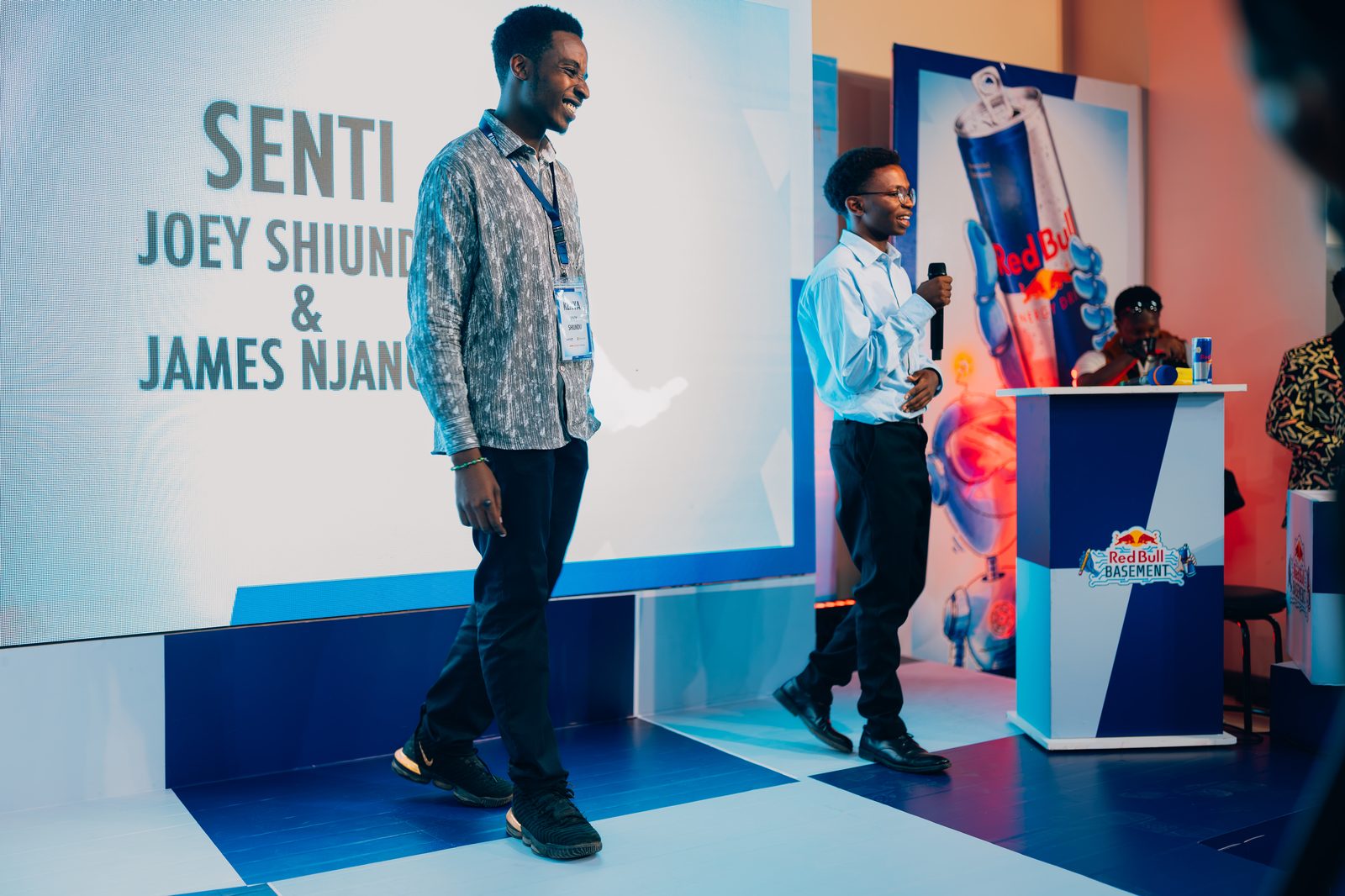 Joey Shiundu & James Njang on the SENTI pitch stage