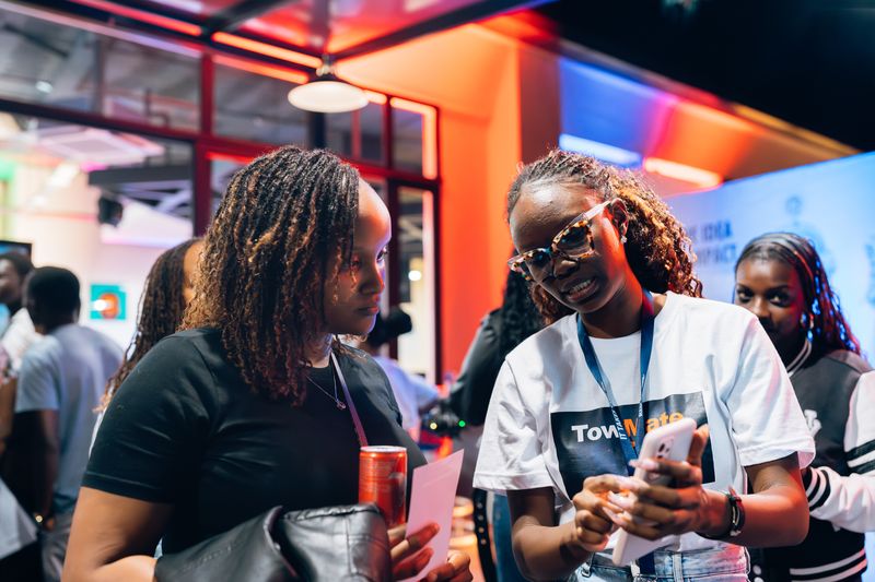 Red Bull Basement — indoor candid, sunglasses